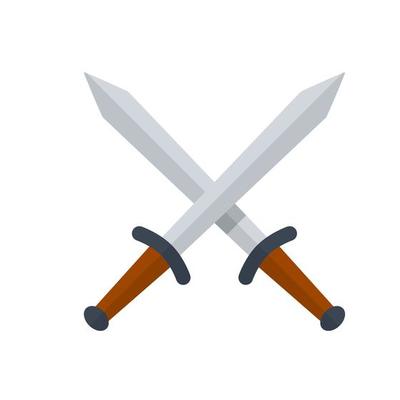 Crossed swords vector flat icon. Isolated swords emoji illustration Stock  Vector