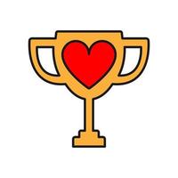 diseño de icono de logotipo de trofeo de amor vector