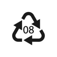 símbolo de reciclaje de batería 8 plomo, código de reciclaje de batería 8 plomo vector