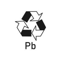 reciclaje de batería pb, ilustración vectorial, signo. vector