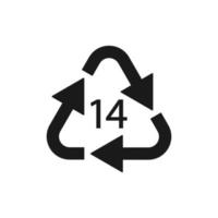 símbolo de reciclaje de batería 14 cz. ilustración vectorial vector