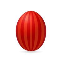 Easter orange egg with stripes. Vector illustration.