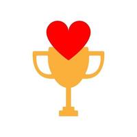 diseño de icono de logotipo de trofeo de amor vector