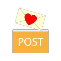 Love letter or message in post box. vector