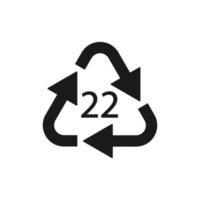 Paper recycling symbol PAP 22. Vector illustration.