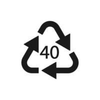 Plastic recycling symbol FE 40, Wrapping Plastic. Vector Illustration