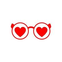 elegantes gafas hipster con una visión de corazones vector