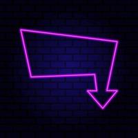 Glowing pink neon tube on dark background. Signboard or banner template. vector