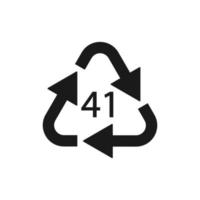 Aluminium recycling symbol ALU 41. Vector Illustration