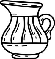 Beautiful Jug. Vector illustration. Linear hand drawing doodle