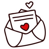 Letter with heart in an envelope. Vector illustration. Love letter, valentine