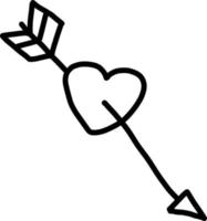 Love. Arrow in Heart. Vector illustration.