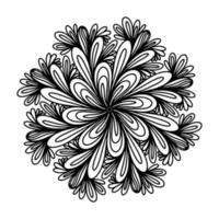 mandalas florales para colorear libro. adornos redondos decorativos. garabatear forma de flor inusual. vector oriental, patrones de terapia antiestrés. tejer elementos de diseño. lindo vector de logotipos de yoga dibujados a mano