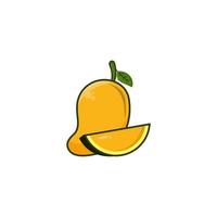 Plantillas de diseño de vectores de iconos de frutas de mango aisladas en fondo blanco