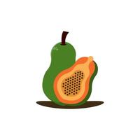 plantillas de diseño vectorial de icono de fruta de papaya aisladas en fondo blanco vector