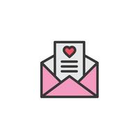 Ilustración de vector de icono de correo de amor