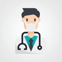 médico icono avatar vector ilustración