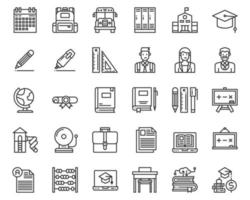 Education icon set, outline vector