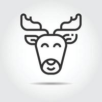 Reindeer Icon Line Vector Illustration