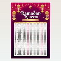 Islamic Fasting Month Calendar 2022 vector