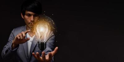 Light bulbs create new ideas photo