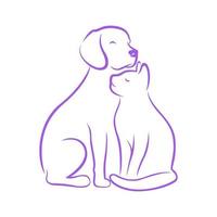 Cat and dog vector lineart