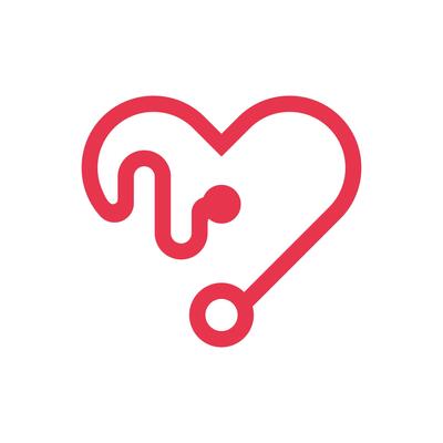 heart stethoscope logo, icon