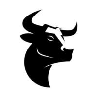Black elegant head bull cow ox buffalo logo design
