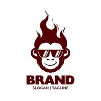 vector de logotipo de mono de fuego