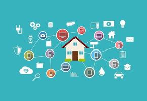 Smart home concept. Internet of things control. vector