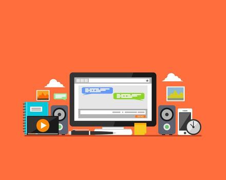 Internet communication concept. Modern flat design for Web Banner , Website Element , or Web Template vector