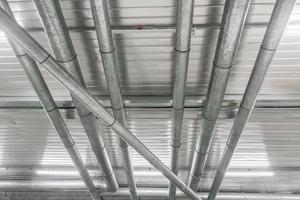 Industrial metal pipes, ventilation system photo