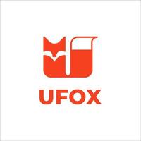 Fox shaped u letter logo design inspiration vector