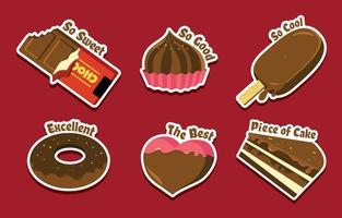 Cute Sticker Set of Chocolates vector