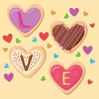 galleta con palabra de amor para la ilustración del día de san valentín