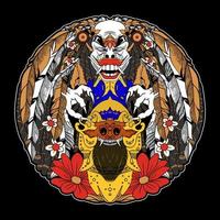 Balinese barong mask illustration Free Vector
