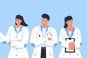 group of doctors illustration in flat design vector