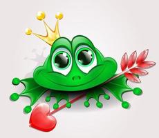 Frog princess with red arrow vector
