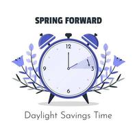 Spring Forward with Clock Concept vector