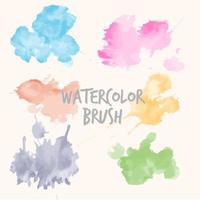 Watercolor strokes brush collection premium Vector