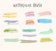 Watercolor strokes brush collection premium Vector