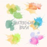 Watercolor strokes brush collection premium Vector