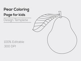 Pear Coloring  Page for kids vector