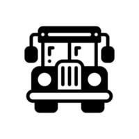 school bus solid style icon. vector illustration for graphic design, website, app