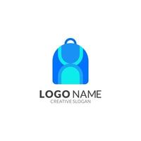 bag. camping. health. hiking. luggage Logo Design. Blue and Orange Brand  Name Design. Place for Tagline. Business Logo template. 12813548 Vector Art  at Vecteezy
