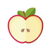 vector de diseño plano de rebanada de manzana. aislado sobre fondo blanco.