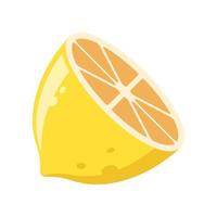 lemon slice flat design vector image. isolated on white background.