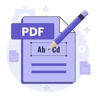 concepto de diseño de ilustración de documento de edición de pdf vector