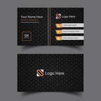 Modern business card template orange and black colors. Flat design in vector