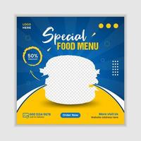 Special food menu social media post banner template vector